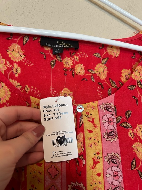 NWT Suzanne Betro Boho Floral Tiered Maxi Dress 100% Rayon Spring Summer Flowy - Picture 8 of 12